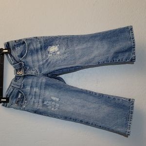 VANILLA STAR Y2K  Distressed Embellished Beaded Crop Jeans 7